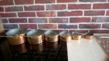 Batterie de casseroles en cuivre étamé