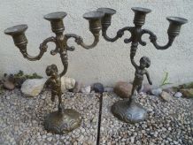 paire de chandelliers Cherubin anciens vintages