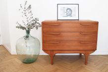 Commode coiffeuse vintage en teck scandinave des années 60