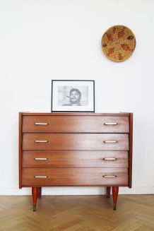 Commode vintage scandinave pieds compas 60s