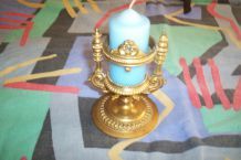 BOUGEOIR METAL doré ciselures et relief luxe style empire