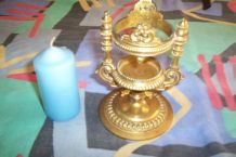 BOUGEOIR METAL doré ciselures et relief luxe style empire