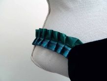 Robe bustier velours noir et jupon taffetas vintage 80s