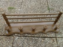 porte manteau, 5 patères vintage 1960 en bois