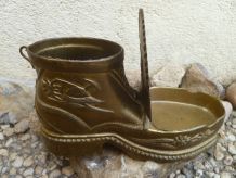 chaussure cendrier en laiton, vintage