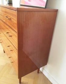 Commode vintage scandinave pieds compas 70s