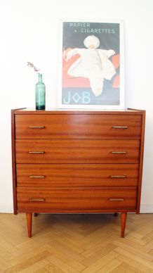 Commode vintage années 1950s pieds compas style scandinave