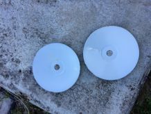 Abat jour industriels des années 70 en tolle émaillée 