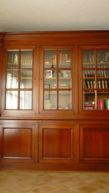 Bibliothèque/ Vaisselier d'ébeniste en merisiser