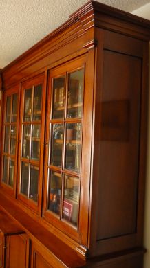 Bibliothèque/ Vaisselier d'ébeniste en merisiser