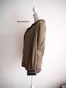 Blouse lavallière psychédélique hippie vintage 60's 70's