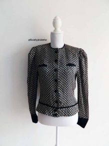 Chemisier en soie manches gigots vintage 80's