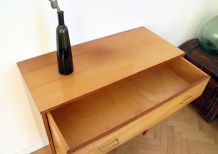 Commode vintage scandinave pieds compas 60's camel - Livraison OFFERTE