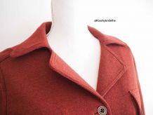 Veste saharienne safari rouge bordeaux vintage 60's