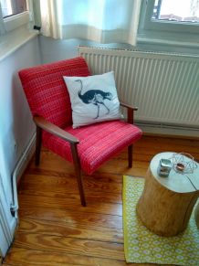 Fauteuil scandinave vintage rouge