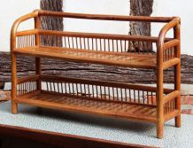 Etagère bibliothèque à poser en rotin