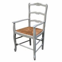 Fauteuil provençal paillé, esprit campagne chic