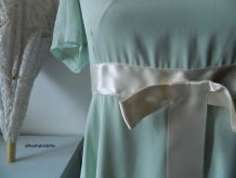 Robe babydoll fluide vert menthe vintage 60's