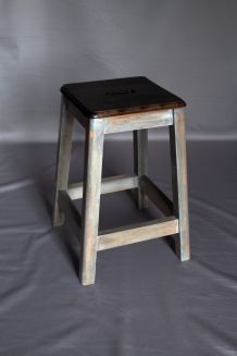 Gaspard  : Tabouret de peintre patiné 