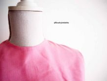 Robe babydoll mod Twiggy rose vintage 60's