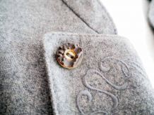 Veste autrichienne en laine grise vintage 70's