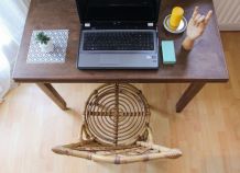 Chaise en rotin vintage années 60