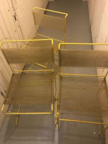 3 chaises Flyline "Spaghetti" années 70 