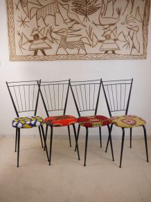 Lot de 4 chaises wax