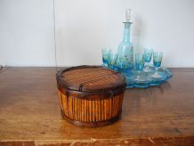 Boîte Bonbonnière en bambou années 70