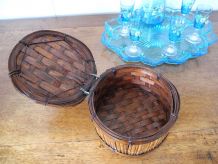 Boîte Bonbonnière en bambou années 70