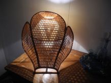 Rare applique en Osier Vintage 70'S