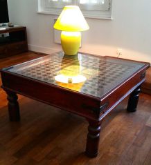 Table basse indienne artisanale