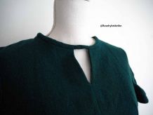 Robe babydoll en laine vert sapin vintage 50's 60's