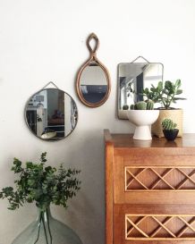 Miroir rotin vintage