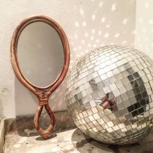 Miroir rotin vintage