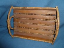 plateau  vintage  en  bambou