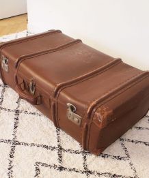 Malle valise marron vintage années 70