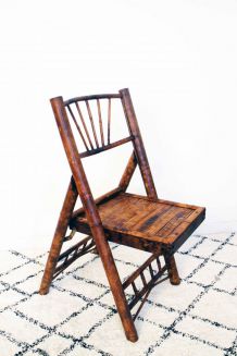 Chaise en bambou vintage ramenée d'Indochine