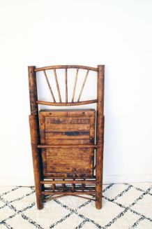 Chaise en bambou vintage ramenée d'Indochine