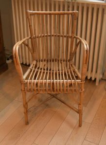 Fauteuil rotin vintage