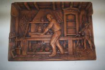 SCULPTURE MURAL RESINE DE BOIS L'EBENISTE 
