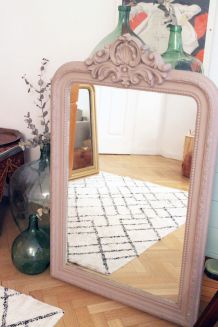 Grand miroir trumeau ancien de cheminée de 1m20