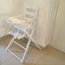 Chaise haute bois blanc pliable