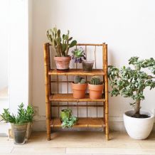 Bibliothèque/étagères rotin vintage