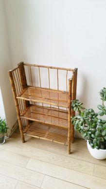 Bibliothèque/étagères rotin vintage