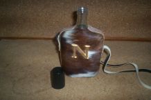 FLASH EN VERRE RECOUVERT PEAU CHEVRE N DE NAPOLEON + SANGLE 