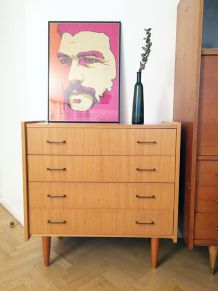 Commode vintage scandinave pieds compas 60s