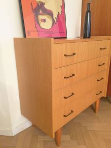 Commode vintage scandinave pieds compas 60s