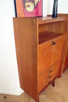 Secrétaire bureau vintage  scandinave 3 tiroirs 50's