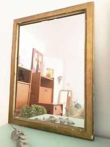 Miroir doré vintage patiné 70's